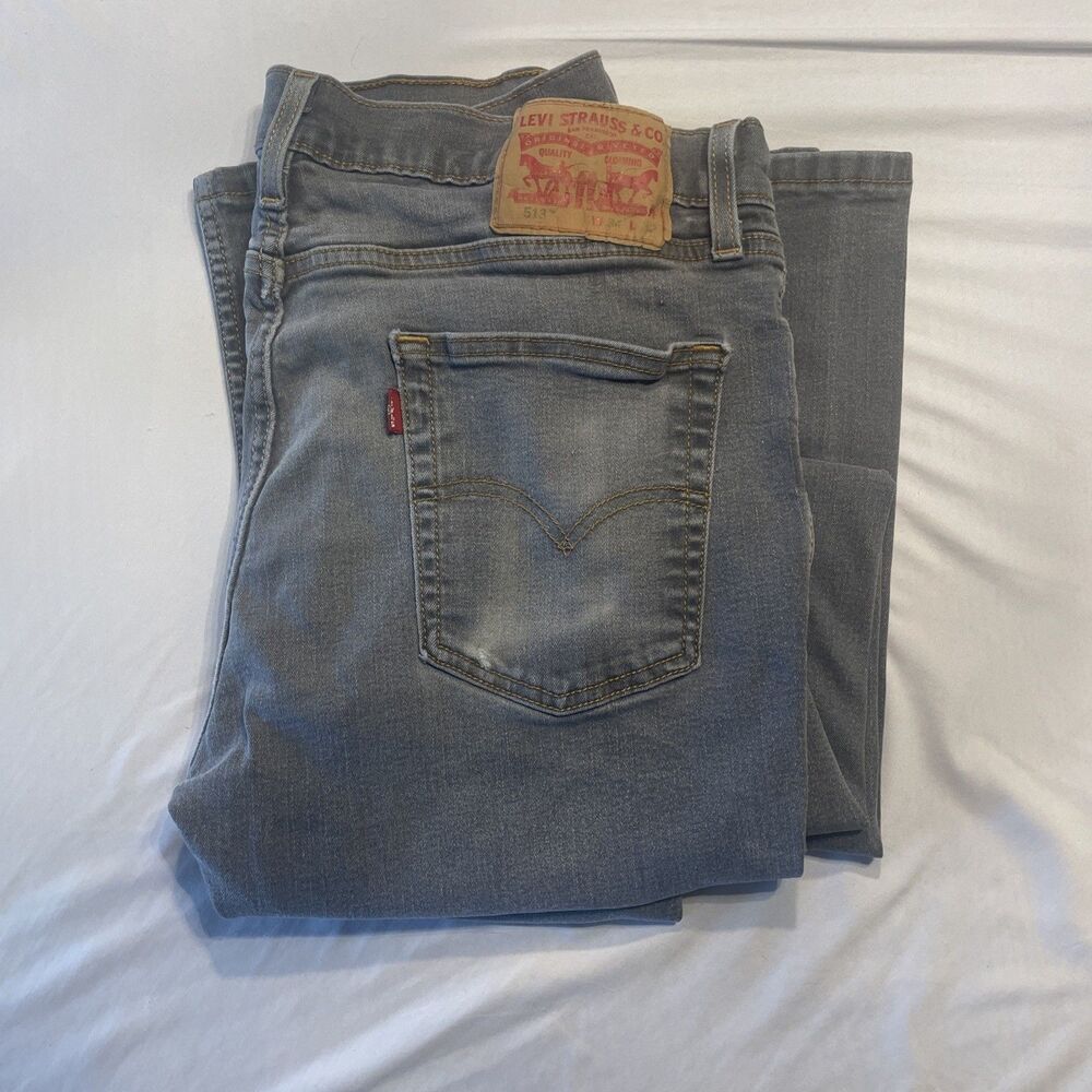 Levi's 513 Slim Straight Blue Jeans W/ Stretch Men's Size 34 x 32